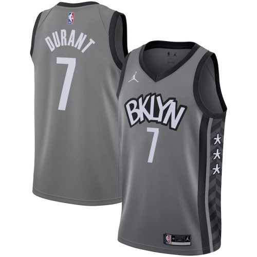 Men's Brooklyn Nets Kevin Durant #7 Jordan Gray 2020/21 Swingman Jersey - Statement Edition Men's Brooklyn Nets Kevin Durant #7 Jordan Gray 2020/21 Swingman Jersey - Statement Edition