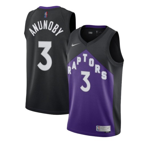 Men's Toronto Raptors OG Anunoby #3 Nike Black&Purple 2021 Swingman Jersey - Earned Edition Men's Toronto Raptors OG Anunoby #3 Nike Black&Purple 2021 Swingman Jersey - Earned Edition
