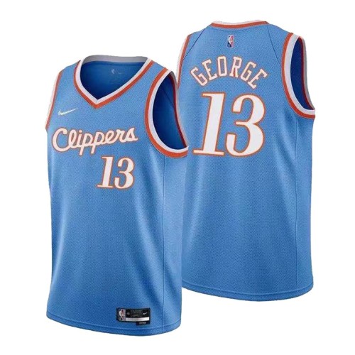 Men's Los Angeles Clippers Paul George #13 Nike Blue 2021 Diamond Swingman Jersey - City Edition Men's Los Angeles Clippers Paul George #13 Nike Blue 2021 Diamond Swingman Jersey - City Edition