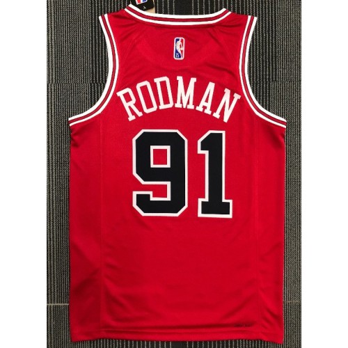 Men's Chicago Bulls Dennis Rodman #91 Nike Red 2021 Swingman NBA Jersey - Icon Edition Men's Chicago Bulls Dennis Rodman #91 Nike Red 2021 Swingman NBA Jersey - Icon Edition