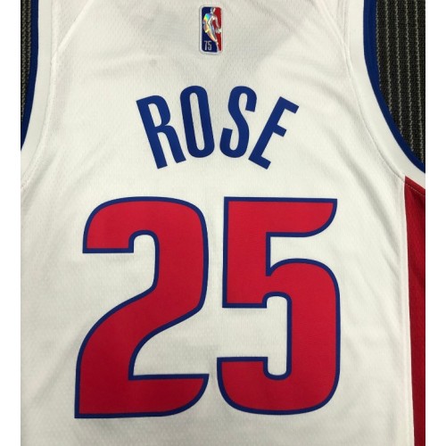 Men's Detroit Pistons Derrick Rose #25 Nike White 2021/22 Swingman NBA Jersey - Icon Edition Men's Detroit Pistons Derrick Rose #25 Nike White 2021/22 Swingman NBA Jersey - Icon Edition