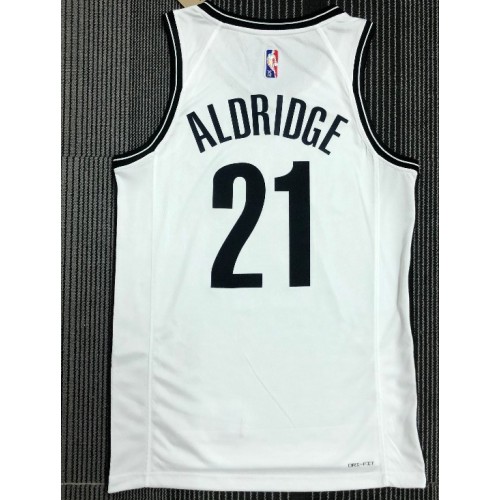Men's Brooklyn Nets LaMarcus Aldridge #21 Nike White 2021 Swingman NBA Jersey - Icon Edition Men's Brooklyn Nets LaMarcus Aldridge #21 Nike White 2021 Swingman NBA Jersey - Icon Edition