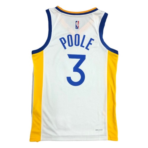 Men's Golden State Warriors Jordan Poole #3 White 2021/22 Swingman NBA Jersey - Association Edition Men's Golden State Warriors Jordan Poole #3 White 2021/22 Swingman NBA Jersey - Association Edition