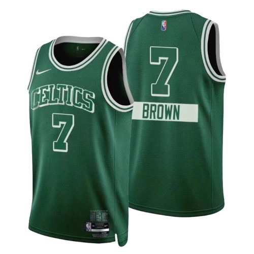 Men's Boston Celtics Jaylen Brown #7 Nike Green 2021/22 Swingman Jersey - City Edition Men's Boston Celtics Jaylen Brown #7 Nike Green 2021/22 Swingman Jersey - City Edition
