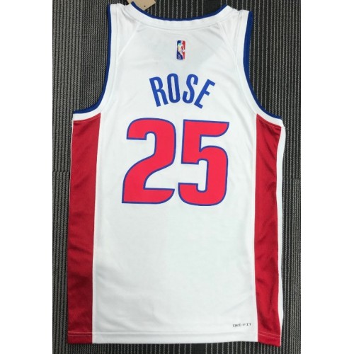 Men's Detroit Pistons Derrick Rose #25 Nike White 2021/22 Swingman NBA Jersey - Icon Edition Men's Detroit Pistons Derrick Rose #25 Nike White 2021/22 Swingman NBA Jersey - Icon Edition