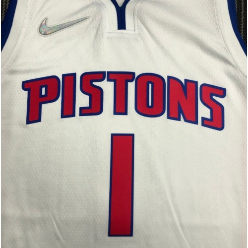 Men's Detroit Pistons Allen Iverson #1 Nike White 2021/22 Swingman NBA Jersey - Icon Edition Men's Detroit Pistons Allen Iverson #1 Nike White 2021/22 Swingman NBA Jersey - Icon Edition