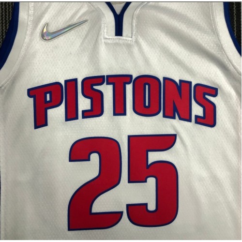 Men's Detroit Pistons Derrick Rose #25 Nike White 2021/22 Swingman NBA Jersey - Icon Edition Men's Detroit Pistons Derrick Rose #25 Nike White 2021/22 Swingman NBA Jersey - Icon Edition