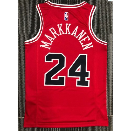 Men's Chicago Bulls Lauri Markkanen #24 Nike Red 2021 Swingman NBA Jersey - Icon Edition Men's Chicago Bulls Lauri Markkanen #24 Nike Red 2021 Swingman NBA Jersey - Icon Edition