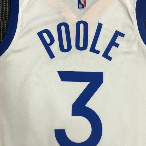 Men's Golden State Warriors Jordan Poole #3 White 2021/22 Swingman NBA Jersey - Association Edition Men's Golden State Warriors Jordan Poole #3 White 2021/22 Swingman NBA Jersey - Association Edition