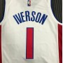 Men's Detroit Pistons Allen Iverson #1 Nike White 2021/22 Swingman NBA Jersey - Icon Edition Men's Detroit Pistons Allen Iverson #1 Nike White 2021/22 Swingman NBA Jersey - Icon Edition