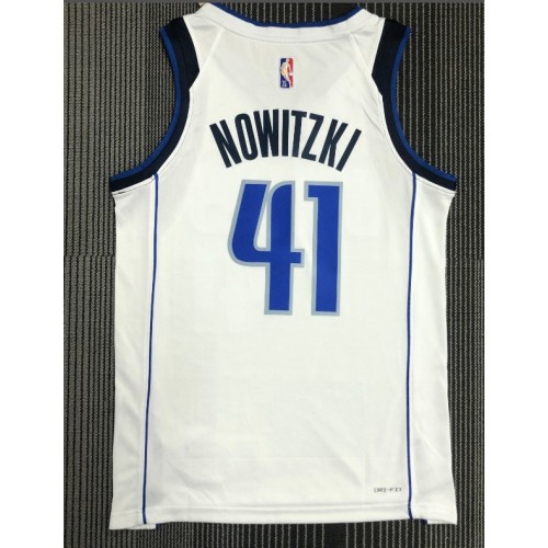 Men's Dallas Mavericks Dirk Nowitzki #41 Nike White 2021/22 Swingman NBA Jersey - Icon Edition Men's Dallas Mavericks Dirk Nowitzki #41 Nike White 2021/22 Swingman NBA Jersey - Icon Edition