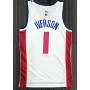 Men's Detroit Pistons Allen Iverson #1 Nike White 2021/22 Swingman NBA Jersey - Icon Edition Men's Detroit Pistons Allen Iverson #1 Nike White 2021/22 Swingman NBA Jersey - Icon Edition