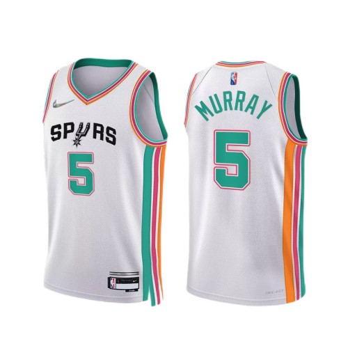 Men's San Antonio Spurs Dejounte Murray #5 Nike White Swingman NBA Jersey - City Edition Men's San Antonio Spurs Dejounte Murray #5 Nike White Swingman NBA Jersey - City Edition