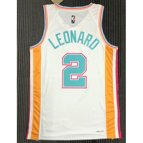 Men's San Antonio Spurs Kawhi Leonard #2 Nike White 2021/22 Swingman Jersey - City Edition Men's San Antonio Spurs Kawhi Leonard #2 Nike White 2021/22 Swingman Jersey - City Edition