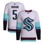 Men's Seattle Kraken Mark Giordano #5 adidas White Away Primegreen Authentic Jersey Men's Seattle Kraken Mark Giordano #5 adidas White Away Primegreen Authentic Jersey