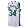 Men's Milwaukee Bucks Giannis Antetokounmpo #34 Nike White 21/22 Swingman NBA Jersey - City Edition Men's Milwaukee Bucks Giannis Antetokounmpo #34 Nike White 21/22 Swingman NBA Jersey - City Edition