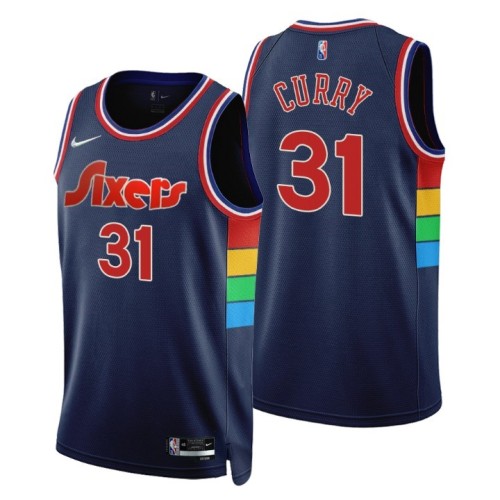 Men's Philadelphia 76ers Seth Curry #31 Nike Navy 2021/22 Swingman NBA Jersey - City Edition Men's Philadelphia 76ers Seth Curry #31 Nike Navy 2021/22 Swingman NBA Jersey - City Edition