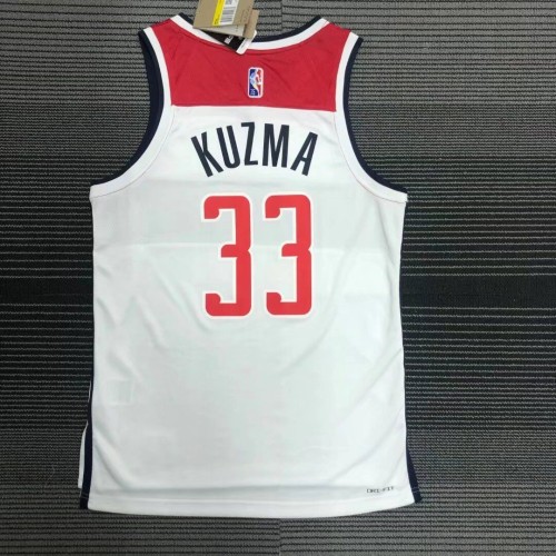 Men's Washington Wizards Kyle Kuzma #33 Nike White 2021/22 Swingman NBA Jersey - Association Edition Men's Washington Wizards Kyle Kuzma #33 Nike White 2021/22 Swingman NBA Jersey - Association Edition