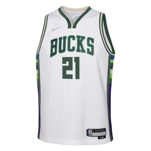Men's Milwaukee Bucks Jrue Holiday #21 Nike White 2021/22 Swingman NBA Jersey - City Edition Men's Milwaukee Bucks Jrue Holiday #21 Nike White 2021/22 Swingman NBA Jersey - City Edition