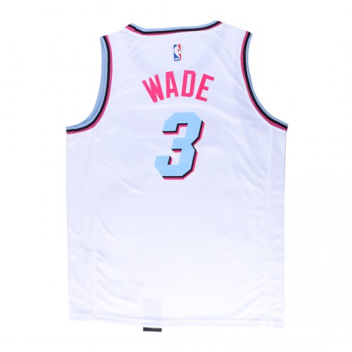 Men's Miami Heat Dwyane Wade #3 White 19-20 Swingman Jersey - City Edition(Round Collar) Men's Miami Heat Dwyane Wade #3 White 19-20 Swingman Jersey - City Edition(Round Collar)
