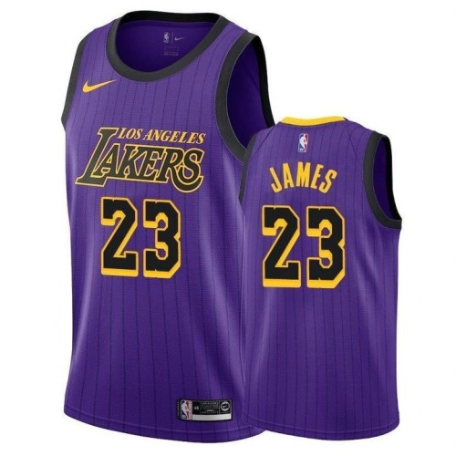 Men's Los Angeles Lakers LeBron James #23 Nike Purple 2018/19 Swingman Jersey - City Edition Men's Los Angeles Lakers LeBron James #23 Nike Purple 2018/19 Swingman Jersey - City Edition
