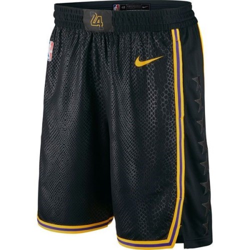 Men's Los Angeles Lakers Nike Black Swingman Short - City Edition Men's Los Angeles Lakers Nike Black Swingman Short - City Edition
