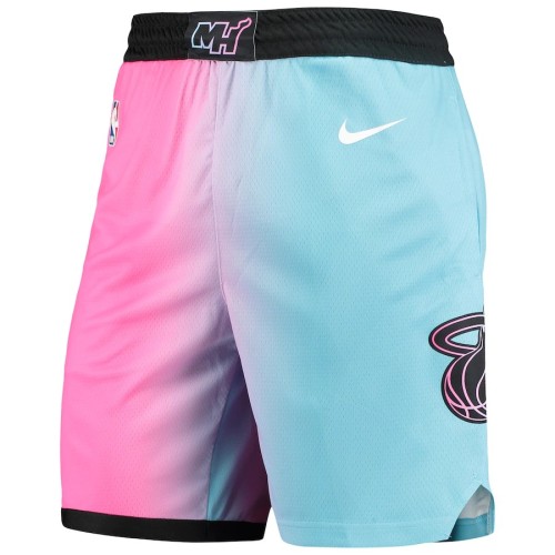 Men's Miami Heat Nike Pink/Light Blue 2020/21 Swingman Shorts City Edition Men's Miami Heat Nike Pink/Light Blue 2020/21 Swingman Shorts City Edition