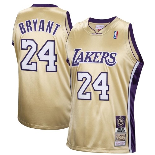 Men's Los Angeles Lakers Kobe Bryant #24 Throwback Gold Hall of Fame Class of 2020 Jersey