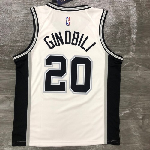 Men's San Antonio Spurs Manu Ginobili #20 Nike White 2020/21 Swingman Jersey - Association Edition Men's San Antonio Spurs Manu Ginobili #20 Nike White 2020/21 Swingman Jersey - Association Edition