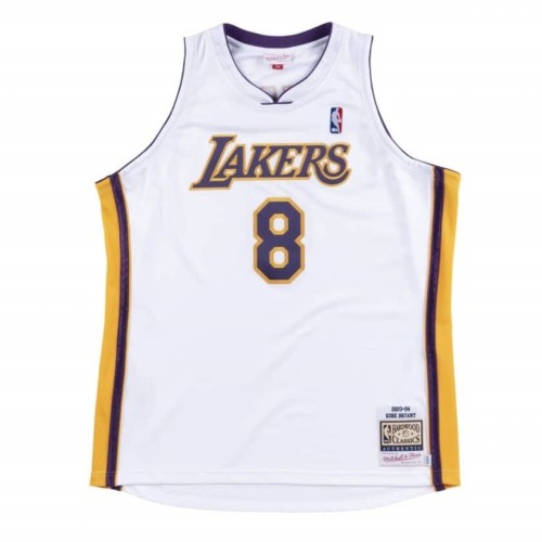 Men's Los Angeles Lakers Kobe Bryant #8 Throwback White 2003-04 Hardwood Classics Jersey Men's Los Angeles Lakers Kobe Bryant #8 Throwback White 2003-04 Hardwood Classics Jersey