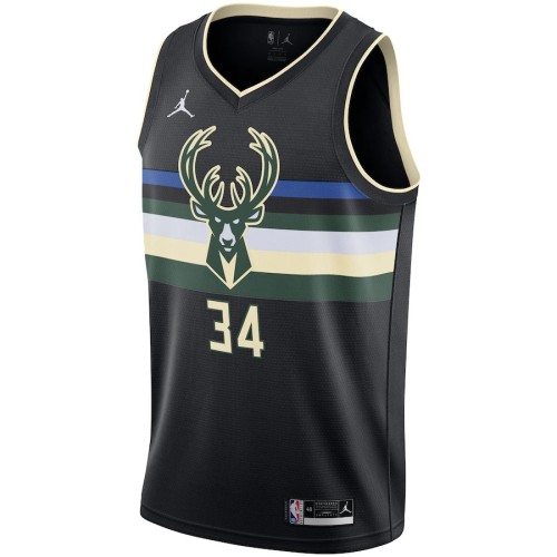 Men's Milwaukee Bucks Antetokounmpo #34 Jordan Black 20/21 Swingman Jersey - Statement Edition Men's Milwaukee Bucks Antetokounmpo #34 Jordan Black 20/21 Swingman Jersey - Statement Edition