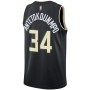 Men's Milwaukee Bucks Antetokounmpo #34 Jordan Black 20/21 Swingman Jersey - Statement Edition Men's Milwaukee Bucks Antetokounmpo #34 Jordan Black 20/21 Swingman Jersey - Statement Edition
