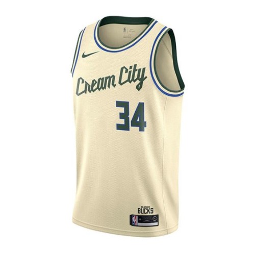 Men's Milwaukee Bucks Giannis Antetokounmpo #34 Nike Cream City Swingman Jersey - City Edition Men's Milwaukee Bucks Giannis Antetokounmpo #34 Nike Cream City Swingman Jersey - City Edition