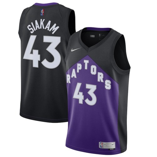 Men's Toronto Raptors Pascal Siakam #43 Nike Black&Purple 2021 Swingman NBA Jersey - Earned Edition Men's Toronto Raptors Pascal Siakam #43 Nike Black&Purple 2021 Swingman NBA Jersey - Earned Edition