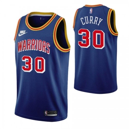 Men's Golden State Warriors Stephen Curry #30 Blue 2021/22 75th Anniversary Jersey - Classic Edition Men's Golden State Warriors Stephen Curry #30 Blue 2021/22 75th Anniversary Jersey - Classic Edition