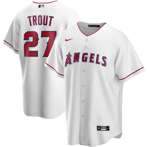 Men's Los Angeles Angels Mike Trout #27 Nike White Home 2020 Jersey Men's Los Angeles Angels Mike Trout #27 Nike White Home 2020 Jersey