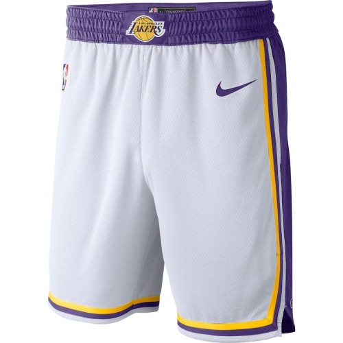 Men's Los Angeles Lakers Nike White 2019/20 Swingman Short - Association Edition Men's Los Angeles Lakers Nike White 2019/20 Swingman Short - Association Edition