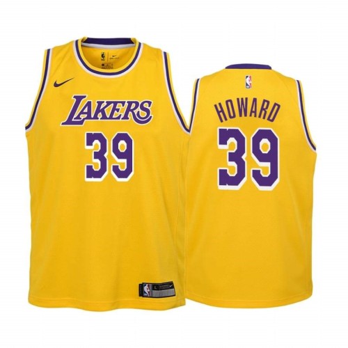 Men's Los Angeles Lakers Dwight Howard #39 Gold Swingman NBA Jersey - Icon Edition Men's Los Angeles Lakers Dwight Howard #39 Gold Swingman NBA Jersey - Icon Edition