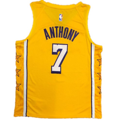 Men's Los Angeles Lakers Carmelo Anthony #7 Nike Yellow Swingman NBA Jersey - City Edition Men's Los Angeles Lakers Carmelo Anthony #7 Nike Yellow Swingman NBA Jersey - City Edition