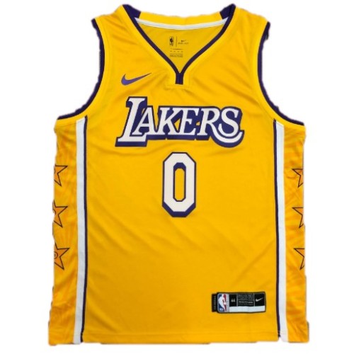 Men's Los Angeles Lakers Russell Westbrook #0 Nike Yellow Swingman NBA Jersey - City Edition Men's Los Angeles Lakers Russell Westbrook #0 Nike Yellow Swingman NBA Jersey - City Edition