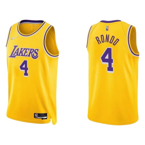 Men's Los Angeles Lakers Rajon Rondo #4 Nike Gold 2021/22 Swingman Jersey - Icon Edition Men's Los Angeles Lakers Rajon Rondo #4 Nike Gold 2021/22 Swingman Jersey - Icon Edition