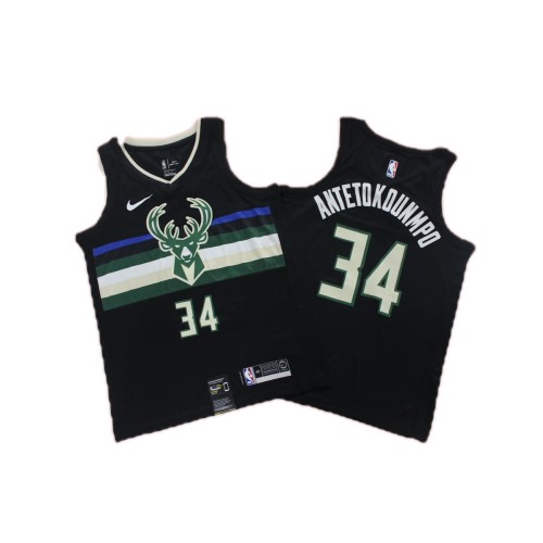 Men's Milwaukee Bucks Giannis Antetokounmpo #34 Black 2020 Swingman Jersey - Statement Edition Men's Milwaukee Bucks Giannis Antetokounmpo #34 Black 2020 Swingman Jersey - Statement Edition