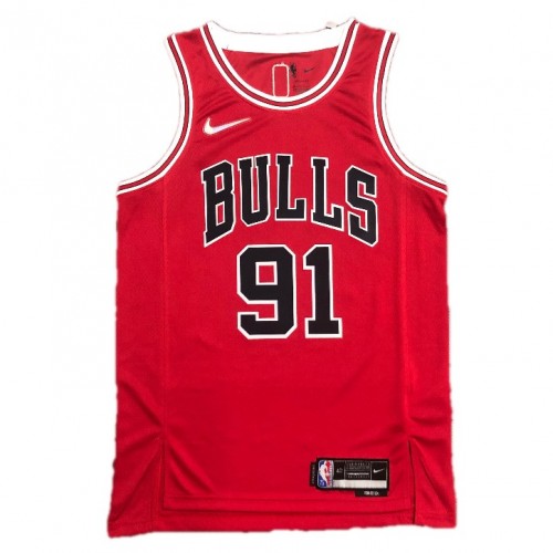 Men's Chicago Bulls Dennis Rodman #91 Nike Red 2021 Swingman NBA Jersey - Icon Edition Men's Chicago Bulls Dennis Rodman #91 Nike Red 2021 Swingman NBA Jersey - Icon Edition