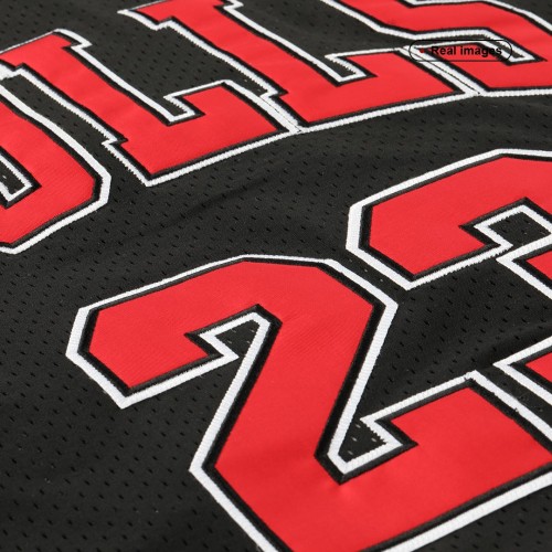 Men's Chicago Bulls Michael Jordan #23 Throwback Black 1997-98 Hardwood Classics Player Jersey