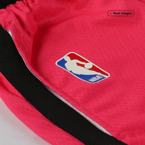 Men's Miami Heat Nike Pink/Light Blue 2020/21 Swingman Shorts City Edition Men's Miami Heat Nike Pink/Light Blue 2020/21 Swingman Shorts City Edition