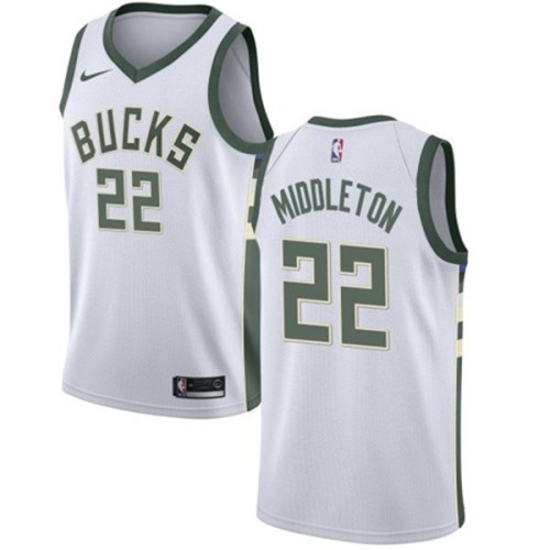 Men's Milwaukee Bucks Khris Middleton #22 Nike White 2020/21 Swingman Jersey - Association Edition Men's Milwaukee Bucks Khris Middleton #22 Nike White 2020/21 Swingman Jersey - Association Edition