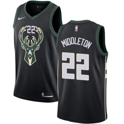 Men's Milwaukee Bucks Khris Middleton #22 Nike Black Swingman Jersey - Statement Edition Men's Milwaukee Bucks Khris Middleton #22 Nike Black Swingman Jersey - Statement Edition