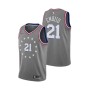 Men's Philadelphia 76ers Joel Embiid #21 Gray Swingman Jersey - City Edition Men's Philadelphia 76ers Joel Embiid #21 Gray Swingman Jersey - City Edition