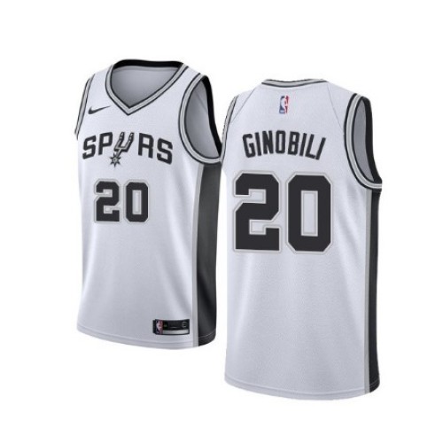 Men's San Antonio Spurs Manu Ginobili #20 Nike White 2020/21 Swingman Jersey - Association Edition Men's San Antonio Spurs Manu Ginobili #20 Nike White 2020/21 Swingman Jersey - Association Edition