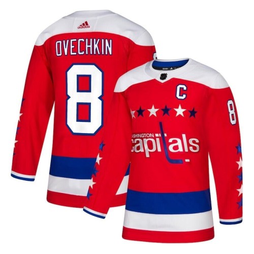 Men's Washington Capitals Alexander Ovechkin #8 adidas Red Alternate Authentic Player Jersey Men's Washington Capitals Alexander Ovechkin #8 adidas Red Alternate Authentic Player Jersey